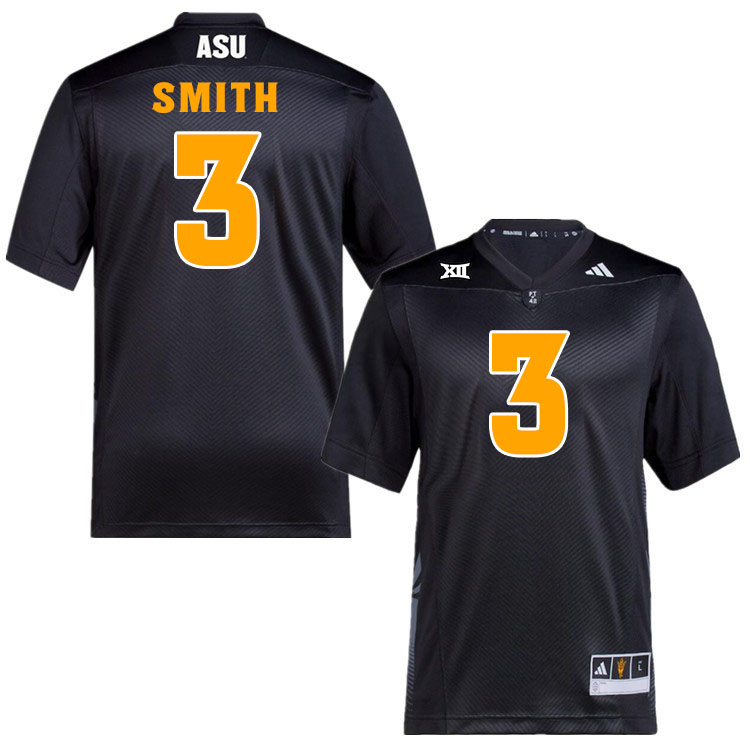Men #3 Clayton Smith Arizona State Sun Devils College Football Jerseys Stitched-Black